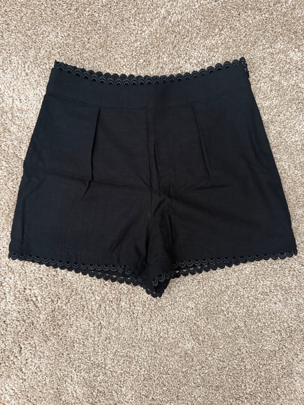 Express Black High-Waist Lace-Trim Shorts